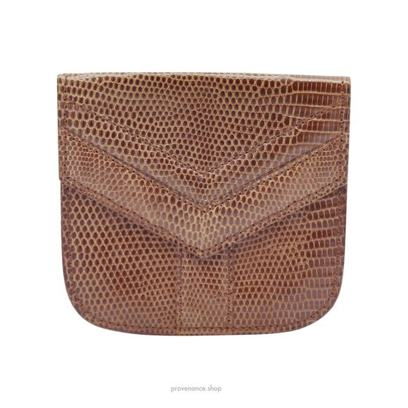 🔴 Yves Saint Laurent Lizard Coin Wallet - Brown - Picture 1 of 6